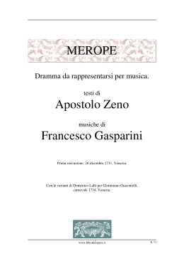 MEROPE Apostolo Zeno Francesco Gasparini