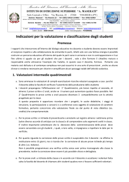 Indicazioni valutazione studenti - Istituto Istruzione Superiore Maserati