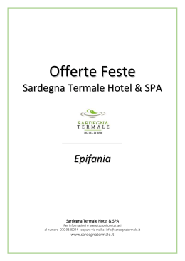 Offerte Epifania - Sardegna Termale Hotel e Spa