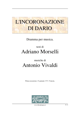 L`incoronazione di Dario - Libretti d`opera italiani