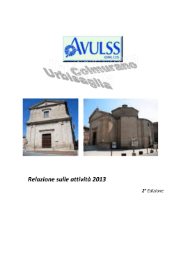Avulss Urbisaglia - Relazione attività 2013