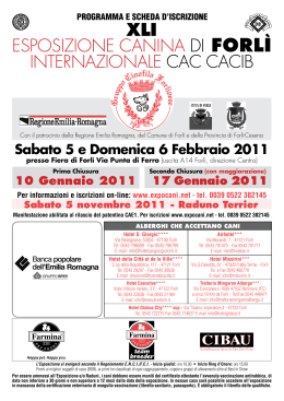 Programma e giuria dell`Internazionale di Forlì 2011
