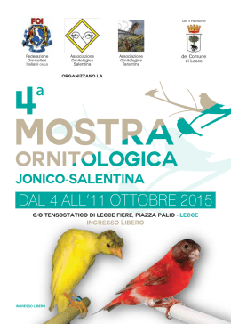 dal 4 all`11 ottobre 2015 - associazione ornitologica tarantina