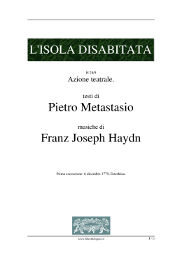 L`isola disabitata - Libretti d`opera italiani