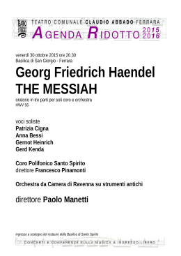 Haendel The Messiah - Teatro Comunale di ferrara