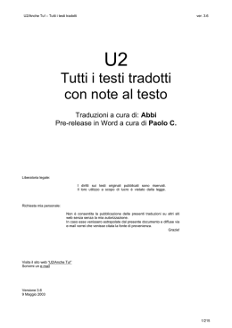 U2 testi, traduzioni e commenti - (u2anchetu)