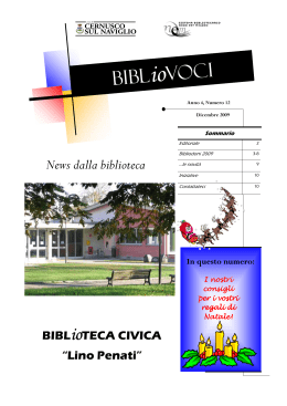 Bibliovoci - Dicembre 2009 - Comune di Cernusco sul Naviglio