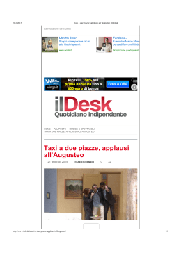 Taxi a due piazze, applausi all`Augusteo | Il Desk