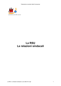 La RSU. Le relazioni sindacali - Università degli Studi di Palermo
