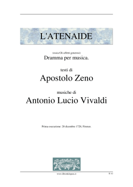 L`ATENAIDE Apostolo Zeno Antonio Lucio Vivaldi
