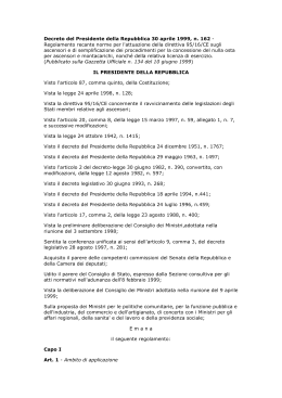 Decreto del Presidente della Repubblica 30 aprile 1999, n. 162