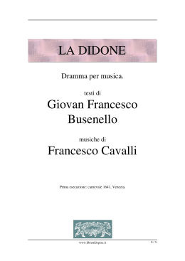 La Didone - Libretti d`opera italiani