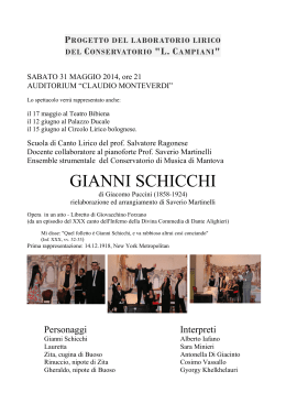 gianni schicchi - Conservatorio di Musica "Lucio Campiani", Mantova