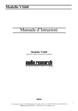 Manuale VSi60 - Audio Natali