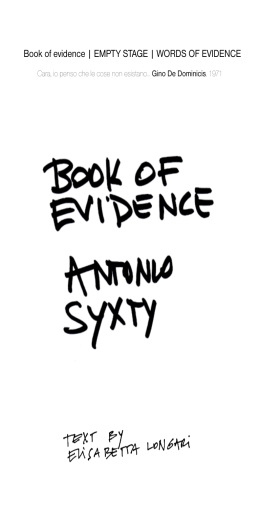 Book of evidence | EMPTY STAGE | WORDS OF EVIDENCE