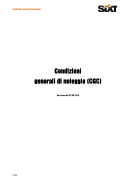 Condizioni generali di noleggio (CGC)