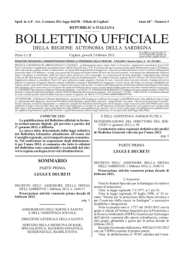 bollettino ufficiale - Regione Autonoma della Sardegna