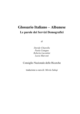Glossario Italiano – Albanese