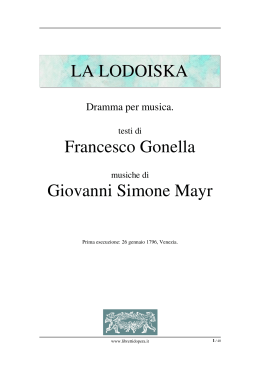 La Lodoiska - Libretti d`opera italiani