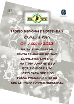 Programma gara horseball regionale