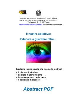 Abstract POF - Istituto Comprensivo Varese2 "Silvio Pellico"