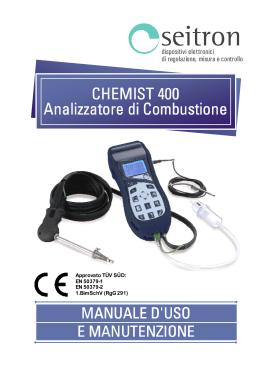 Manuale Analizzatore Combustione CHEMIST 400B-401-402