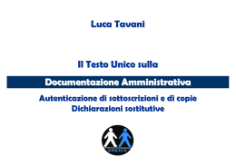 Luca Tavani Il Testo Unico sulla Documentazione Amministrativa