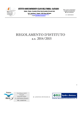 REGOLAMENTO D`ISTITUTO as 2014/2015