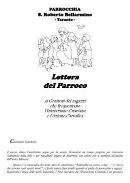 Lettera del Parroco - parrocchia s. roberto bellarmino