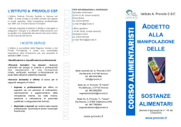 flyer alimentaristi - Catalogo Provinciale dell`Offerta Formativa