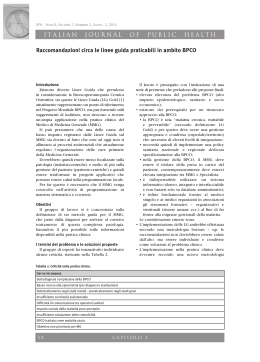 ITALIAN JOURNAL OF PUBLIC HEALTH Raccomandazioni circa le