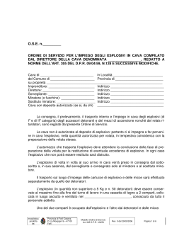 Ordine di servizio esplosivi - Provincia di Forlì