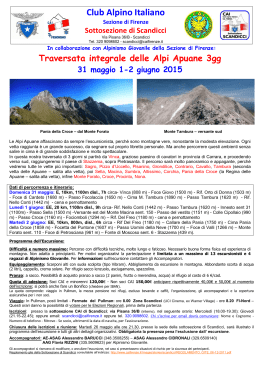 31 Maggio .. 2 Giugno - Club Alpino Italiano
