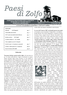 Editoriale - Società di Ricerca e Studio della Romagna Mineraria