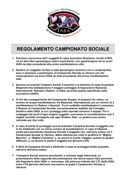 regolamento campionato sociale - Italian Australian Shepherd