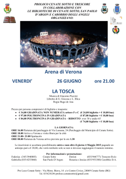 manifesto Arena Verona Tosca - Pro Loco Trescore Balneario
