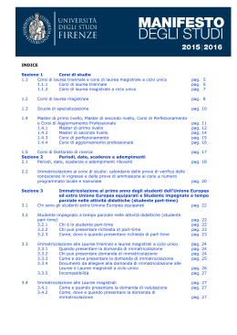 Manifesto degli studi, a.a. 2015 2016, Università degli Studi di Firenze
