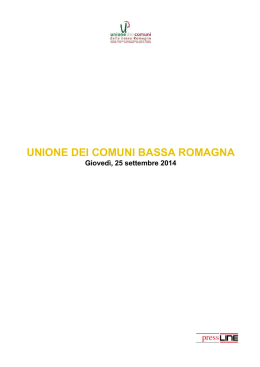 25 settembre 2014 - Unione dei Comuni della Bassa Romagna