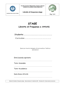Mod. 05 Libretto di frequenza stage
