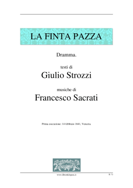 La finta pazza - Libretti d`opera italiani