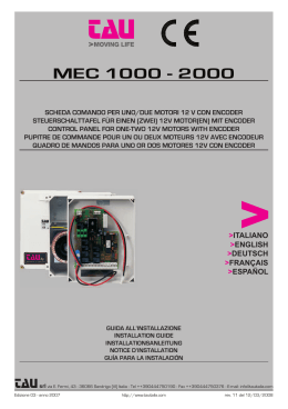 MEC 1000 - 2000 - Automatic sliding gates and doors