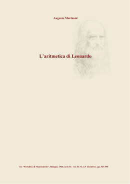 L`aritmetica di Leonardo