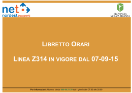 LIBRETTO ORARI LINEA Z314 IN VIGORE DAL 07-09-15