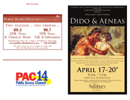 Dido And Aeneas Program Spring 2008