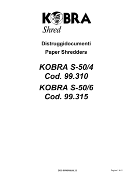 KOBRA S-50/4 Cod. 99.310 KOBRA S-50/6 Cod. 99.315