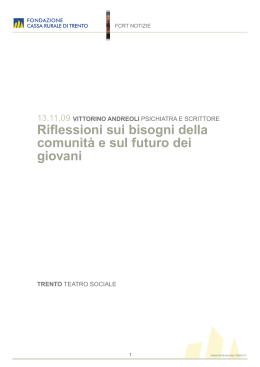Scarica la relazione - Fondazione Cassa Rurale di Trento