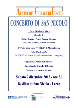 Concerto di San Nicolò 2013 – libretto