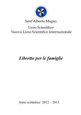 Libretto per le famiglie - Istituto S.Alberto Magno