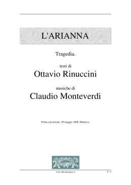 L`ARIANNA Ottavio Rinuccini Claudio Monteverdi