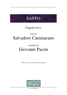 SAFFO Salvadore Cammarano Giovanni Pacini